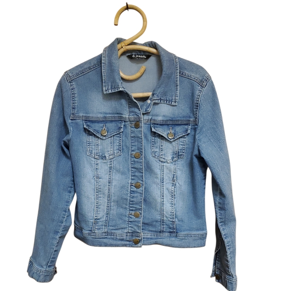 d. jeans Women's Faded Blue Denim Jacket Size M Medium
